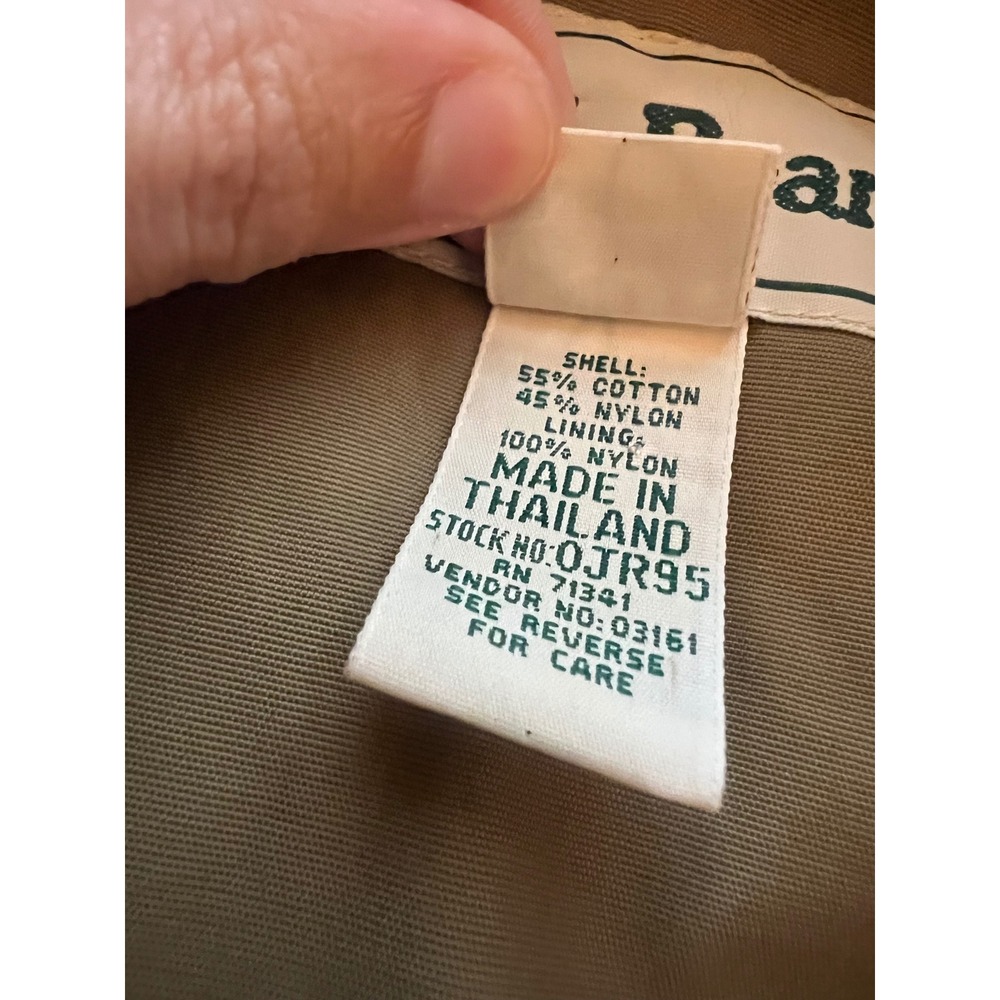 LL Bean Anorak Quarter Zip Pullover Rain Jacket Olive Green Hooded M Windbreaker - Picture 4 of 7